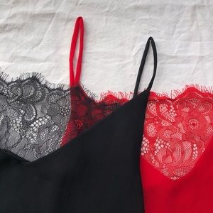 Black and Red Lacey Camisole